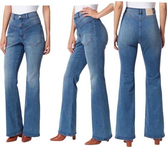 Gloria Vanderbilt by Christian Siriano Women’s Christie High Rise Flared Jeans - Picture 1 of 8